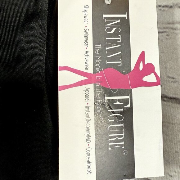 Instant Figure Swimwear Tankini Top Slimming Compression Black Size 10 NWT - Picture 6 of 7